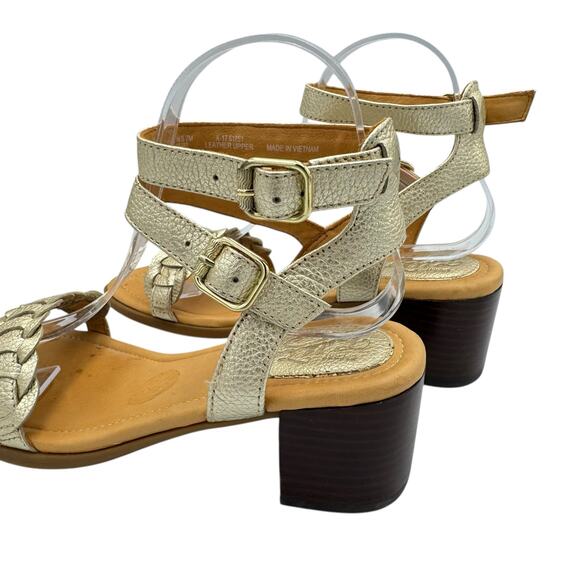 Sperry Top Sider Gold Cup Vivian Mora Platinum Gold Leather Heeled Sandals - Picture 8 of 10